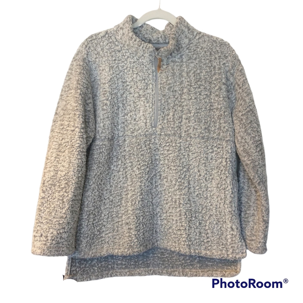Jackson Hole Outerwear Gray 1/4 Zip Pullover Comfy Sweater Size Medium